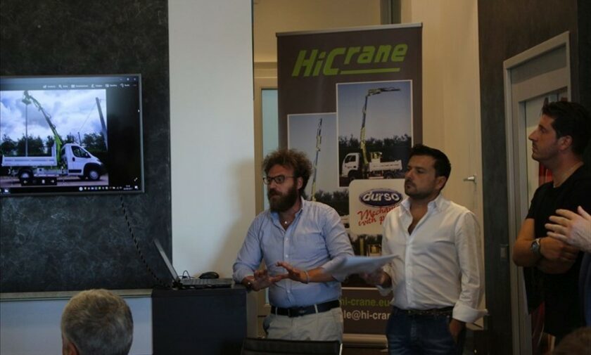 Presentata in azienda la gru HICRANE tipo HI 31.22D per Fiat Ducato Maxi 2.3 150 C nata dalla collaborazione con il gruppo Maldarizzi
